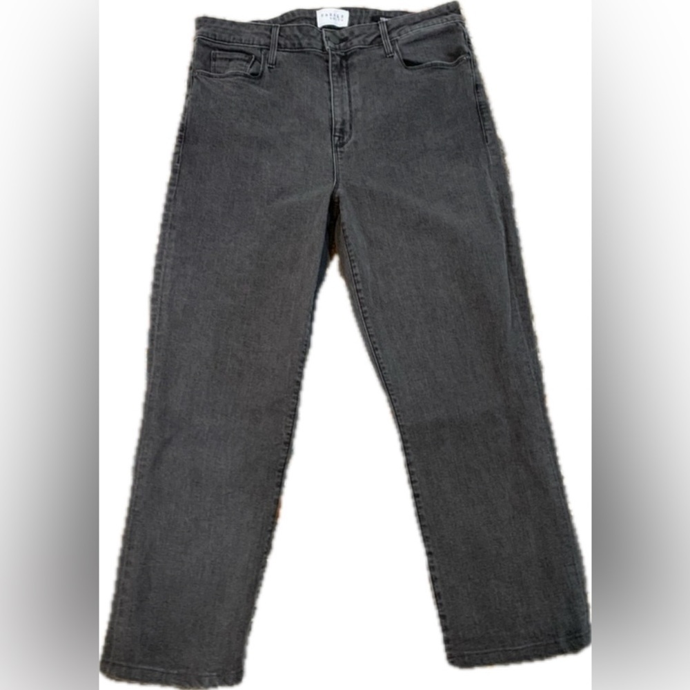 Parker Smith Straight Leg Skinny Jeans Women's Size 32 Black Split Hem